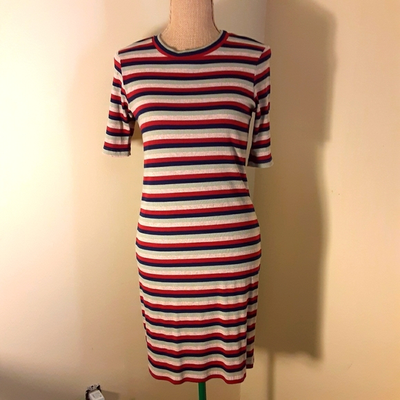 NWT!Stateside striped ribbed tee mini dress medium - Picture 6 of 12
